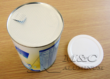 Aluminum foil lid for milk powder can sealing