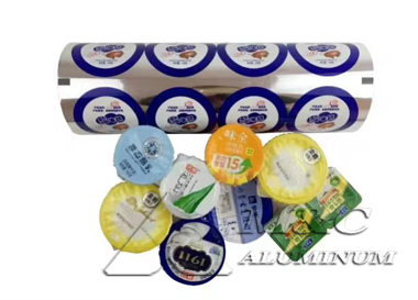 Yogurt lid closure aluminum foil